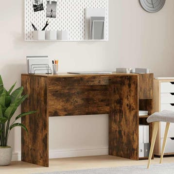 vidaXL Bureau Gerookt eiken 109 x 50 x 78 cm Bewerkt hout, Verzenden, Nieuw