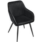 Stoel Marilyn, fluweeloptiek, gestikt - zwart/zwart, Set van, Huis en Inrichting, Stoelen, Verzenden, Nieuw