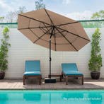 2dekans | Coast Tuinparasol - 300cm - Bruin - 45 Graden, Tuin en Terras, Ophalen of Verzenden, Zo goed als nieuw