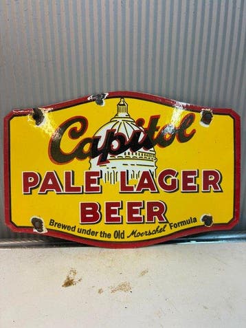Capitol Pale Lager Beer – Emaille reclamebord – Vintage