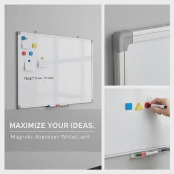 Magnetisch Whiteboard 100x50cm met Aluminium Frame - Modern, Verzenden, Nieuw