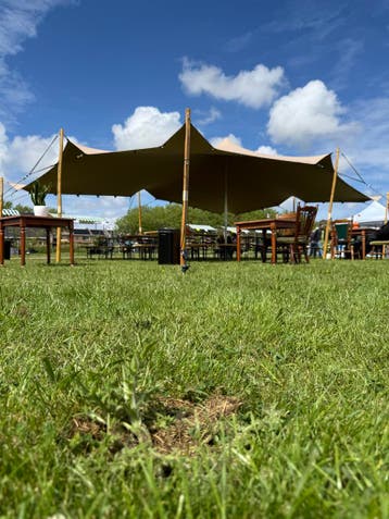 Nieuwe stretchtent te huur 7,5x10 meter Strechtent, Tuin en Terras, Partytenten, Opvouwbaar, Overige typen, 6 meter of meer, Nieuw