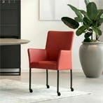 Leren eetkamerstoel Comfort met wieltjes en armleuning -, Huis en Inrichting, Stoelen, Nieuw, Leer, Ophalen of Verzenden, Modern