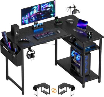 Bureau - Computertafel - Computerbureau - 110x80 cm - Zwart, Verzenden, Zo goed als nieuw