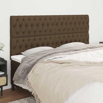 vidaXL Hoofdbord donkerbruin 180x7x118/128 cm stof, Verzenden, Nieuw, Bruin, Stof