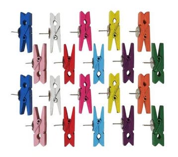 Pushpin Knijpers – Gekleurd – 20 Stuks – Hout, Ophalen of Verzenden, Nieuw