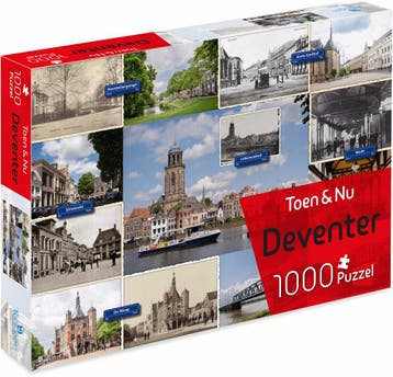 Toen & Nu - Deventer Puzzel (1000 stukjes) | Tuckers Fun, Verzenden, Nieuw