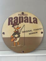 Rond metalen reclamebord met Donald Duck – vissen met, Nieuw