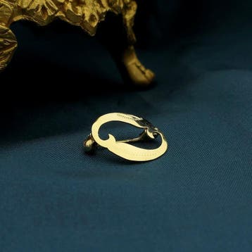 Gouden letter broche; Letter O, Ophalen of Verzenden, Gebruikt, Goud, Goud