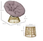 3-delige rotan balkonset roze – stoelen met kussens en tafel, Verzenden, Nieuw