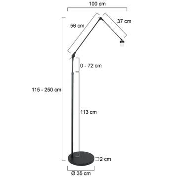 Steinhauer vloerlamp Booglamp 7395ZW 2dekansje, Ophalen, Overige materialen, 100 tot 150 cm, Nieuw