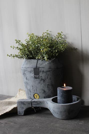 Brynxz ovale stenen pot Stone black 25 cm, Huis en Inrichting, Ophalen of Verzenden, Nieuw