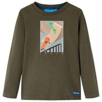 vidaXL Kindershirt met lange mouwen 116 kakikleurig, Verzenden, Nieuw