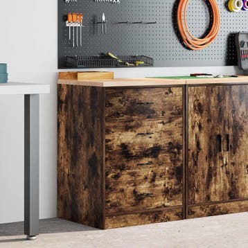 vidaXL Garagekast 60x51x85 cm massief grenenhout gerookt, Verzenden, Nieuw