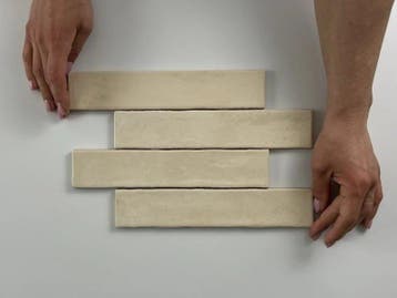 Wandtegel Ragno Kalon Handvorm Creme Glans 5x25 (Muurtegels), Nieuw, 20 tot 40 cm, 10 m² of meer, Wandtegels