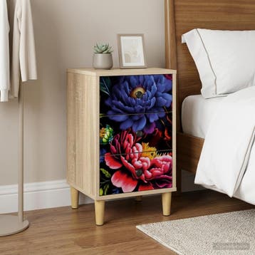 vidaXL Nachtkastje KIEL Sonoma Eiken 36 x 33 x 60 cm Bewerkt, Minder dan 45 cm, Verzenden, Nieuw, 55 tot 70 cm