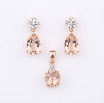 2-delige sieradenset - 14 karaat Roségoud - 3.17ct. tw.