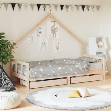 vidaXL Kinderbedframe 90x200 cm massief grenenhout, Verzenden, Nieuw