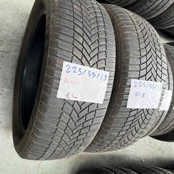 2 x Bridgestone Weather Control 225-55-19 4 Seizoenbanden..., 19 inch, Gebruikt, Ophalen of Verzenden, All Season