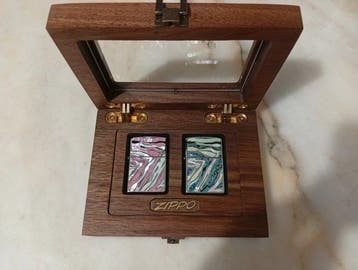 Zippo - Zippo Pair – Mother of Pearl Wave Inlay – 2024/2025, Nieuw