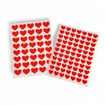 351 Stickers hartjes - transparant  rood - mini sticker, Ophalen of Verzenden, Nieuw, Sticker