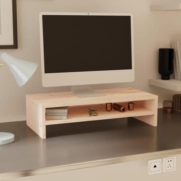 vidaXL Monitorstandaard 50x24x13 cm massief grenenhout, Verzenden, Nieuw, 50 tot 100 cm, Minder dan 25 cm