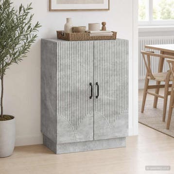 vidaXL Dressoir Betongrijs 66 x 34,5 x 87 cm Bewerkt hout, Verzenden, Nieuw, Overige houtsoorten, Minder dan 50 cm