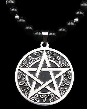 Ketting met Heilige pentakel van obsidiaan - Ultieme