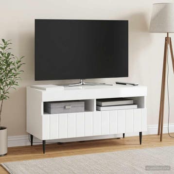 vidaXL LED tv-meubel ZWOLLE 81 x 35 x 43 cm Hoogglans Wit, Minder dan 50 cm, Verzenden, Nieuw, Minder dan 100 cm
