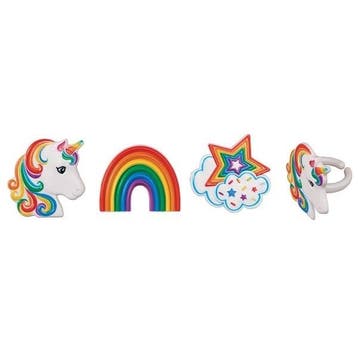 Taartdecoratie Unicorn Ringen 12 stuks**, Verzenden, Nieuw