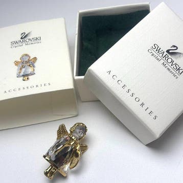 Swarovski - Beeldje - Swarovski angel brooch - Kristal,