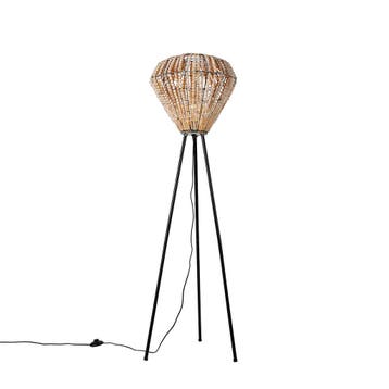 Oosterse vloerlamp beige met kralen - Moti, Huis en Inrichting, Verzenden, Nieuw, Hout, Oosters