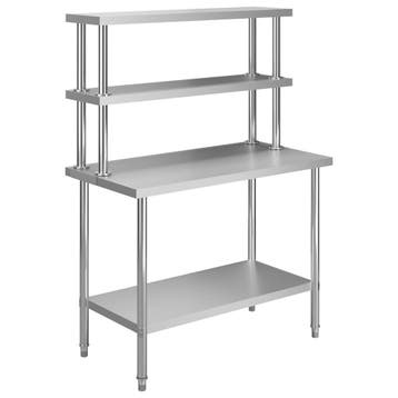 vidaXL Keukenwerktafel met bovenschap 120x60x150 cm, Verzenden