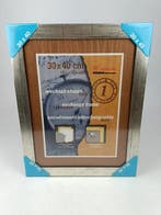 fotolijst 30x40 houten lijst zilver met zwart, Ophalen of Verzenden, Nieuw
