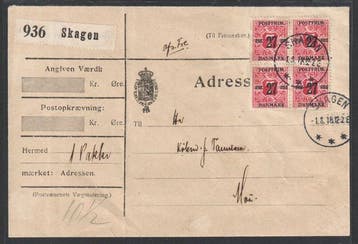 Denemarken 1918 - Denemarken 86 x Wz. Kroon, vierblok op, Gestempeld