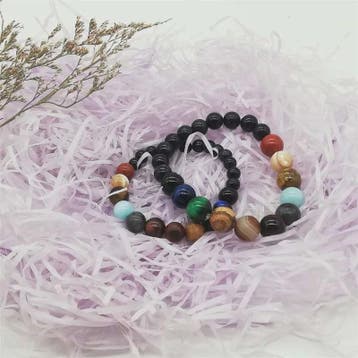 Unieke Natuursteen Armband: Acht Planeten & Galaxy Design -, Verzenden, Nieuw
