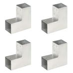 vidaXL Paalverbindingen 4 st L-vorm 81x81 mm gegalvaniseerd, Verzenden, Nieuw
