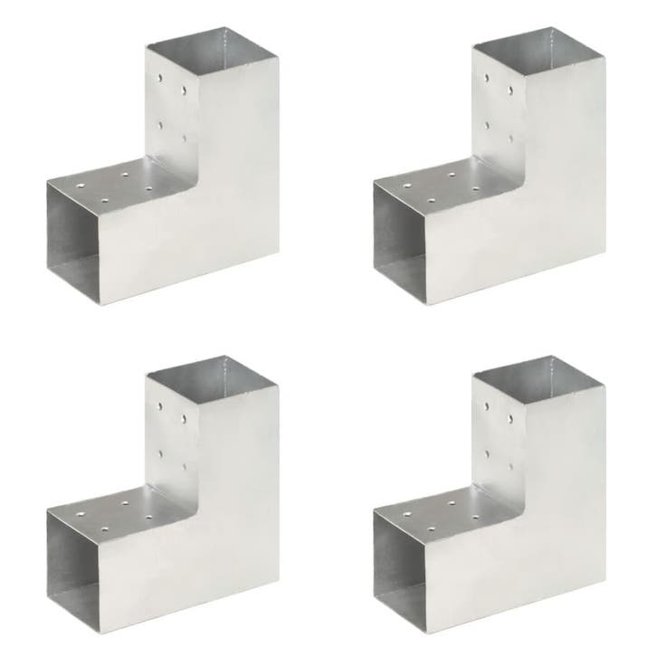 vidaXL Paalverbindingen 4 st L-vorm 81x81 mm gegalvaniseerd, Tuin en Terras, Palen, Balken en Planken, Nieuw, Verzenden