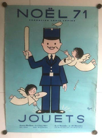 Raymond Peynet - Peynet - Noël 71 - affiche originale - 1971