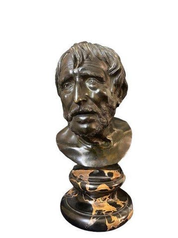 sculptuur, Seneca - 29.5 cm - Gepatineerd brons