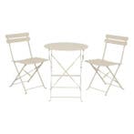 Bistroset | Decoris | 3-delig (Inklapbaar, Staal, Beige), Verzenden, Nieuw