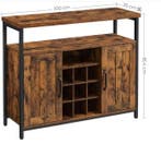 Industrieel Dressoir 100×35×81 cm met Wijnrek en Kasten, Verzenden, Nieuw