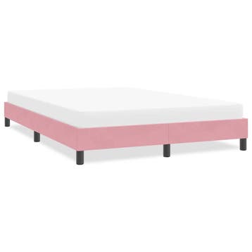 vidaXL Bedframe zonder matras 160x220 cm fluweel roze, Huis en Inrichting, Verzenden, Nieuw, Tweepersoons, Stof