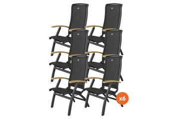 Set van 6 - Hartman Da Vinci verstelbare stoel - Teak, Verzenden, Nieuw, Overige materialen
