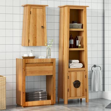 vidaXL 2-delige Badkamermeubelset massief grenenhout, Huis en Inrichting, Verzenden, Nieuw, Overige typen