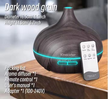 Aroma Diffuser 500ml met Afstandsbediening en LED Houtlook, Huis en Inrichting, Verzenden, Nieuw