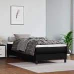 vidaXL Boxspring bed kunstleer zwart 90x200 cm, Huis en Inrichting, Slaapkamer | Bedden, Overige materialen, 90 cm, Eenpersoons