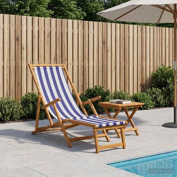 vidaXL Opvouwbare zonnebed 3 Positie Massief Eucalyptus Hout, Tuin en Terras, Verzenden, Nieuw