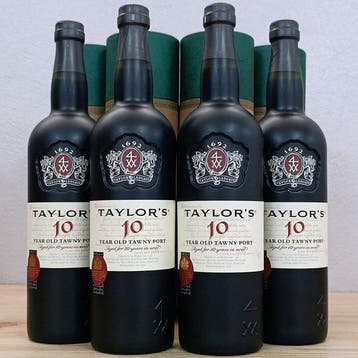 Taylors - 10 years old Tawny - Porto - 4 Flessen (0.75, Nieuw