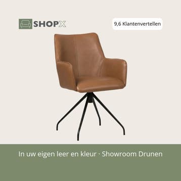 Leren eetkamerstoel Wave, Bohemian, Eigentijds, Industrieel, Modern, Scandinavisch, Nieuw, Leer, Ophalen of Verzenden